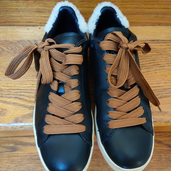 Men's COACH black leather sneakers size 9.5 - Picture 5 of 5